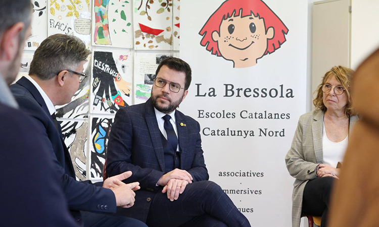 Pere Aragonès es compromet a desencallar el liceu de la Bressola a Perpinyà