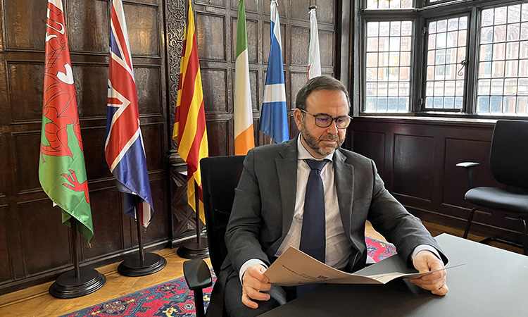 Trobada entre la delegació catalana del Regne Unit i el govern gal·lès a Cardiff