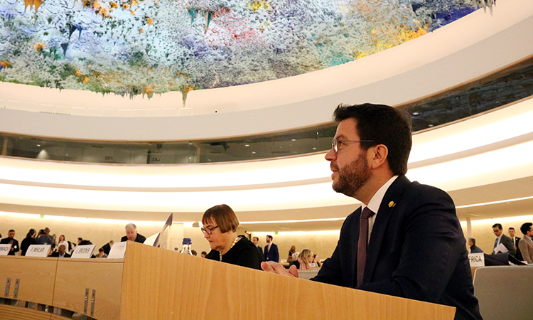 El president Aragonès alerta del "declivi del català" a l'ONU