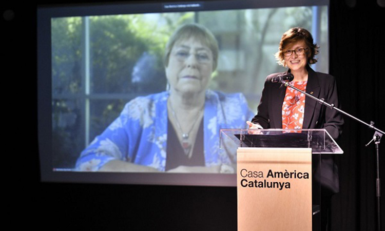 Michelle Bachelet, premiada per la Fundació Casa Amèrica Catalunya